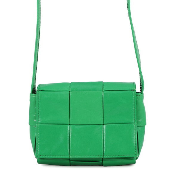 Bottega Veneta Candy Cassette Shoulder Bag Calf Leather 667048 Green Hand...